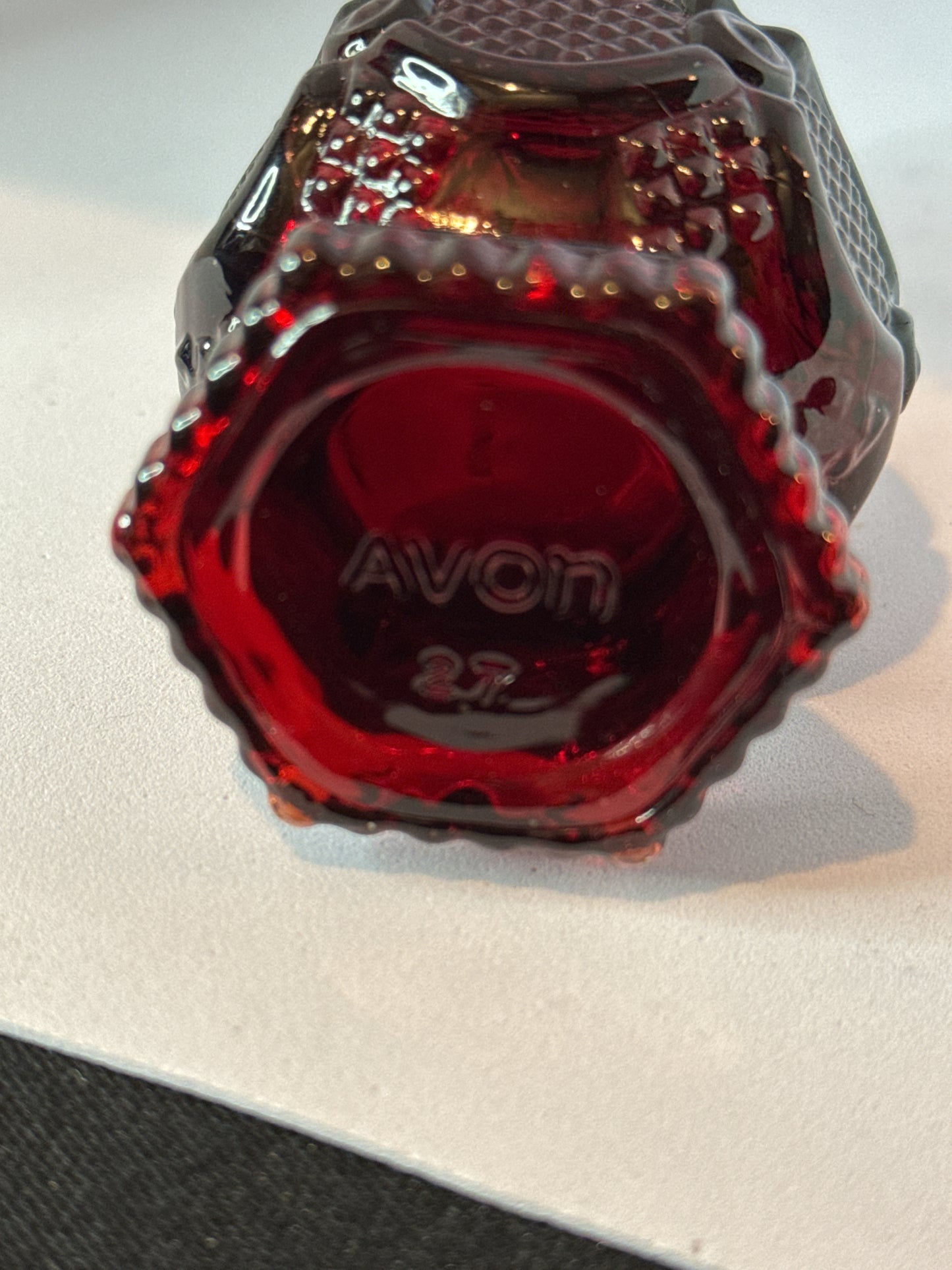 Vintage 1876 Avon Cape Cod Ruby Red Salt Shaker Collectible 4.5" Tall