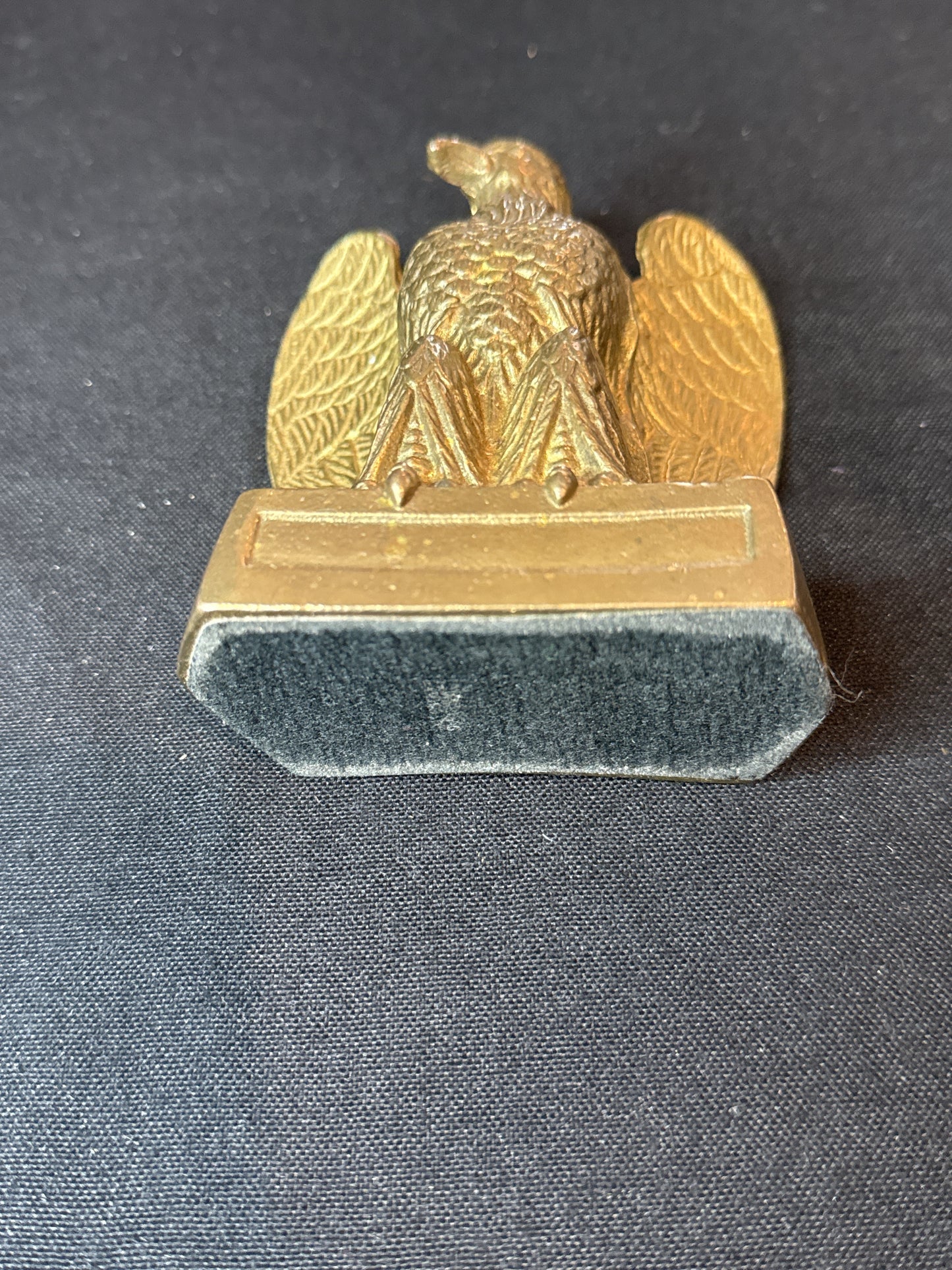 Heavy Brass America Bald Eagle Statue Bookend Mid Century 4.5" Tall