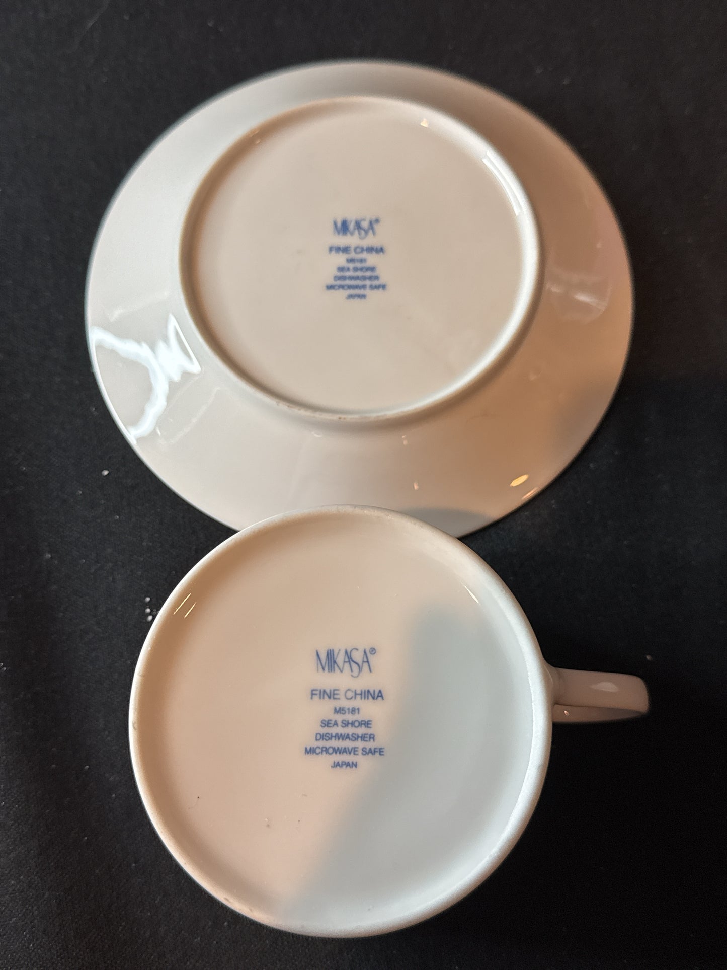 Mikasa Sea Shore Tea/Coffee Cup & Saucer Set 2.25" Tall