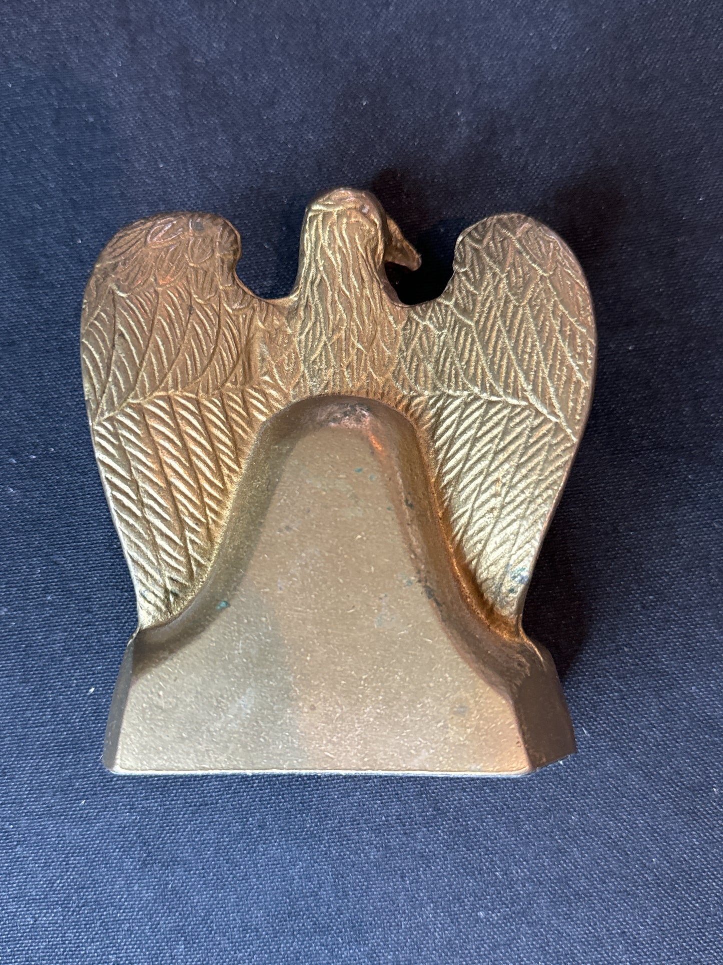 Heavy Brass America Bald Eagle Statue Bookend Mid Century 4.5" Tall