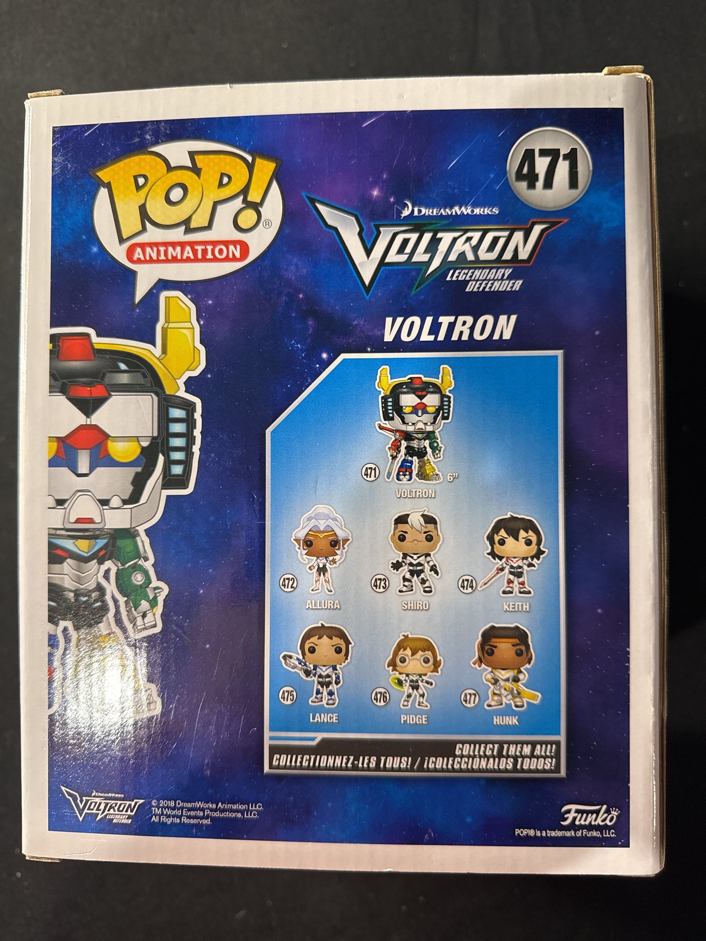 Funko Pop! Animation Dreamworks Voltron Legendary Defender #471 Large Vinyl Figure NIB