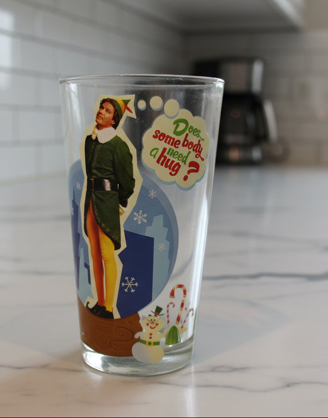 Elf The Movie Tumbler Glass 16oz Does Someone Need A Hug? New 6" Tall