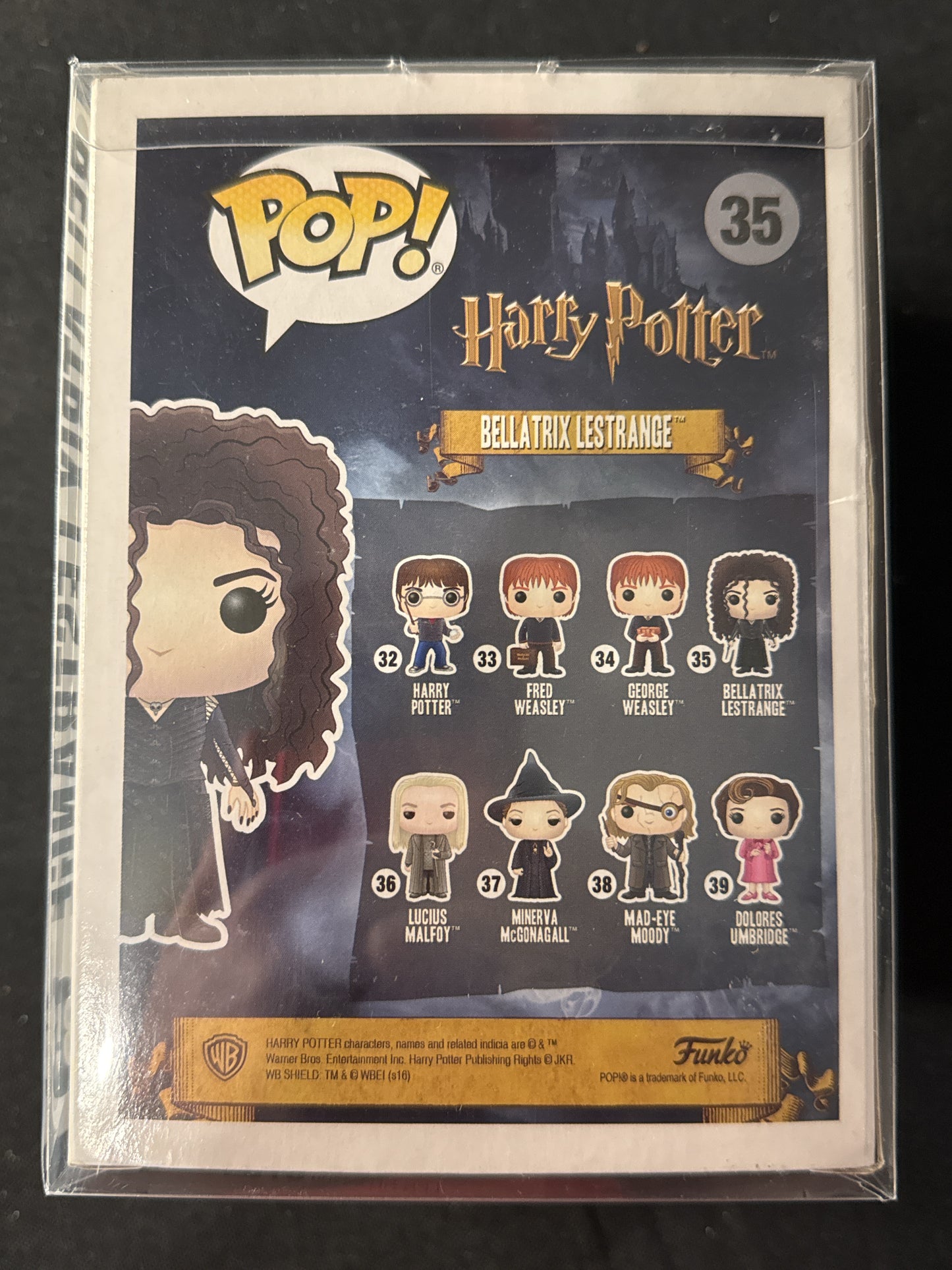 Funko Pop! Harry Potter Bellatrix Lestrange Vinyl Figure #35 New in Box w/ Soft Prot. Case