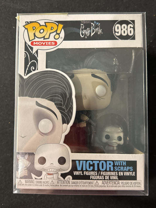 Funko Pop! Movies Corpse Bride Victor w/ Scraps #986 New in Box with Soft Case