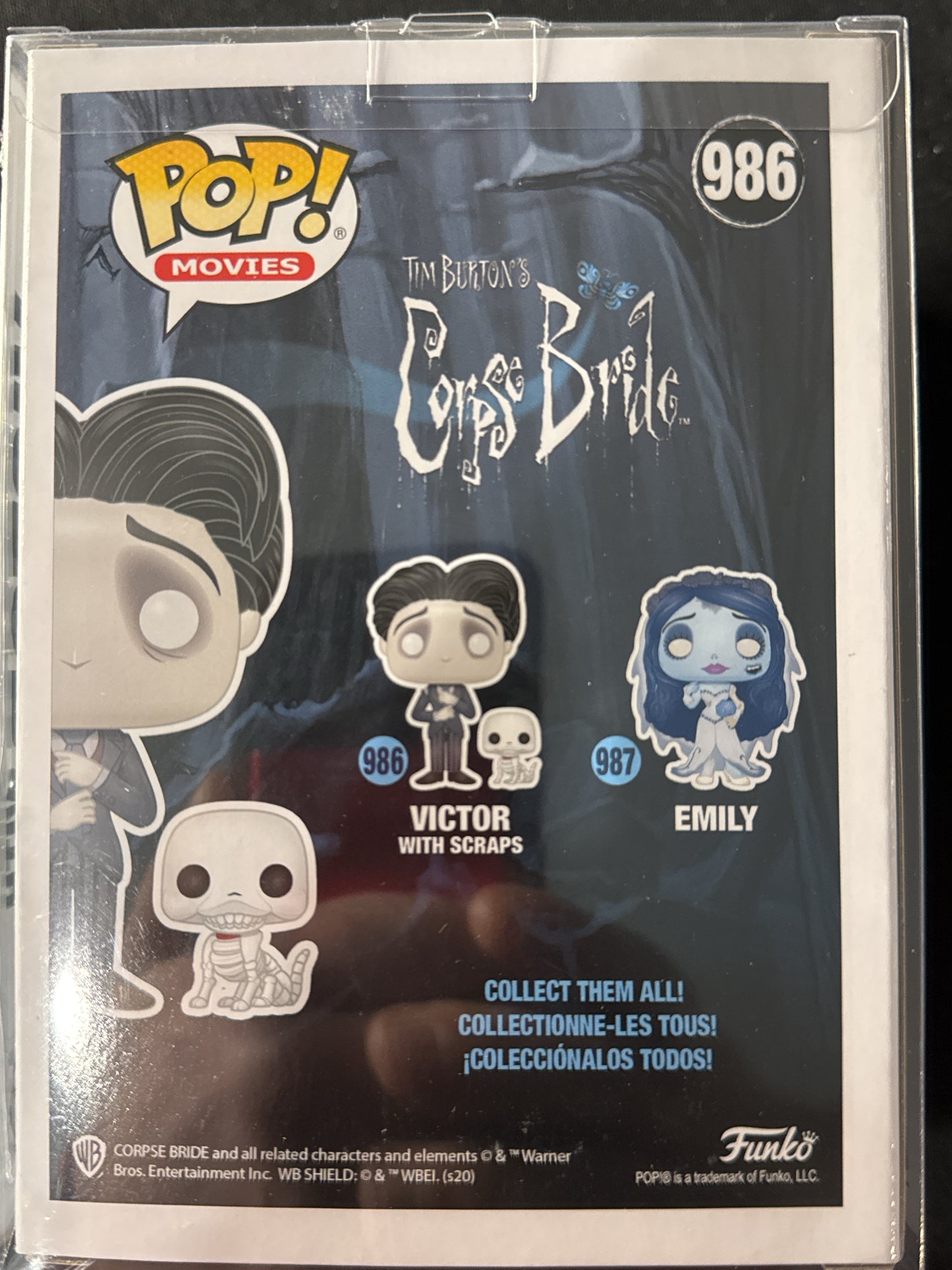 Funko Pop! Movies Corpse Bride Victor w/ Scraps #986 New in Box with Soft Case