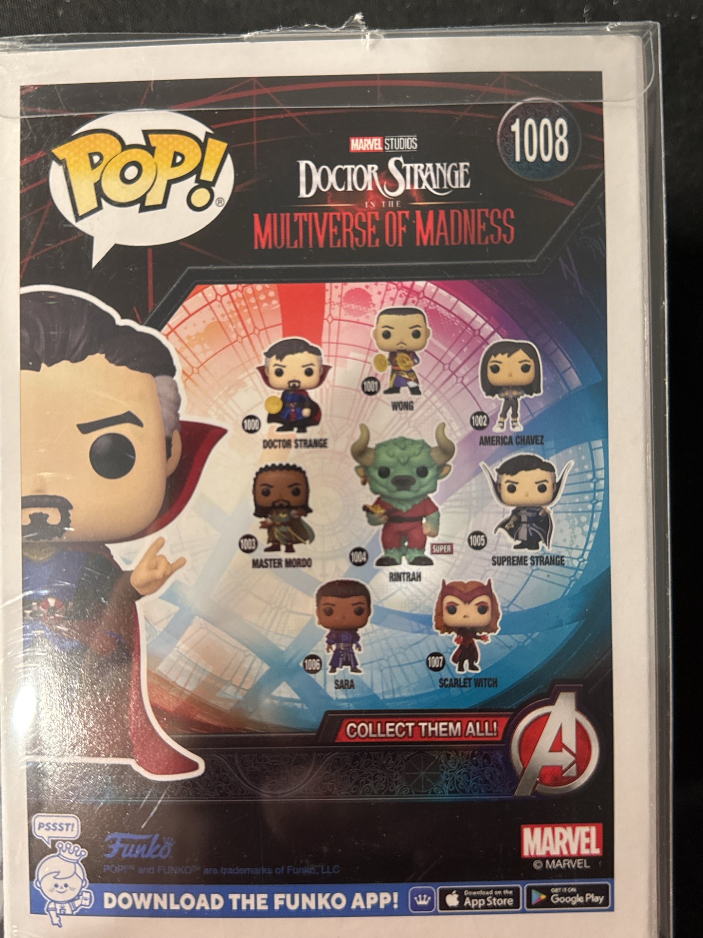 Funko Pop! Marvel Studios Doctor Strange Multiverse Bobble Head #1008 NIB w/ Soft Case