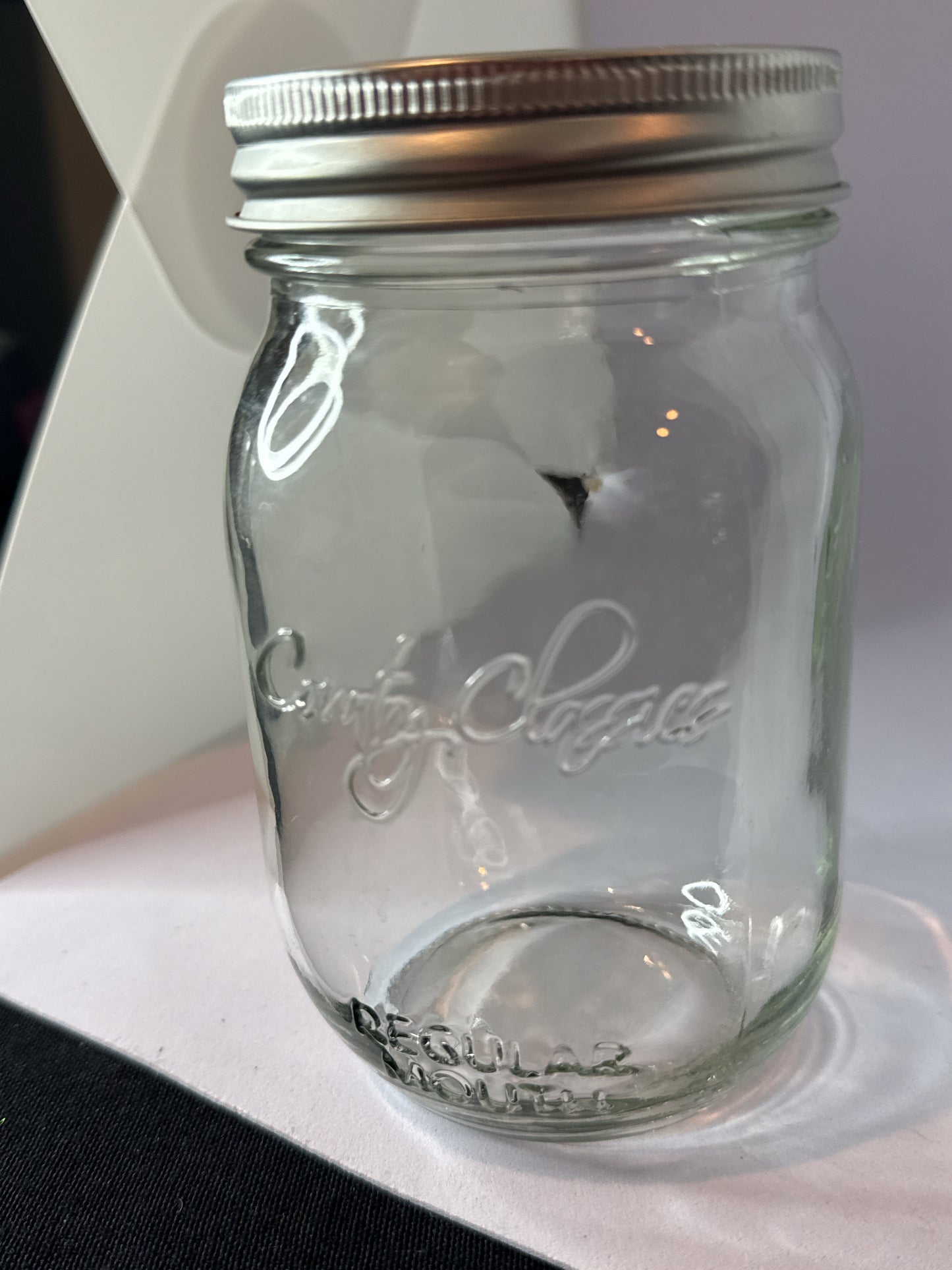 Pair of Country Classics 16oz Regular Mouth Glass Canning Jars 5.25" Tall Screw Cap No Lid