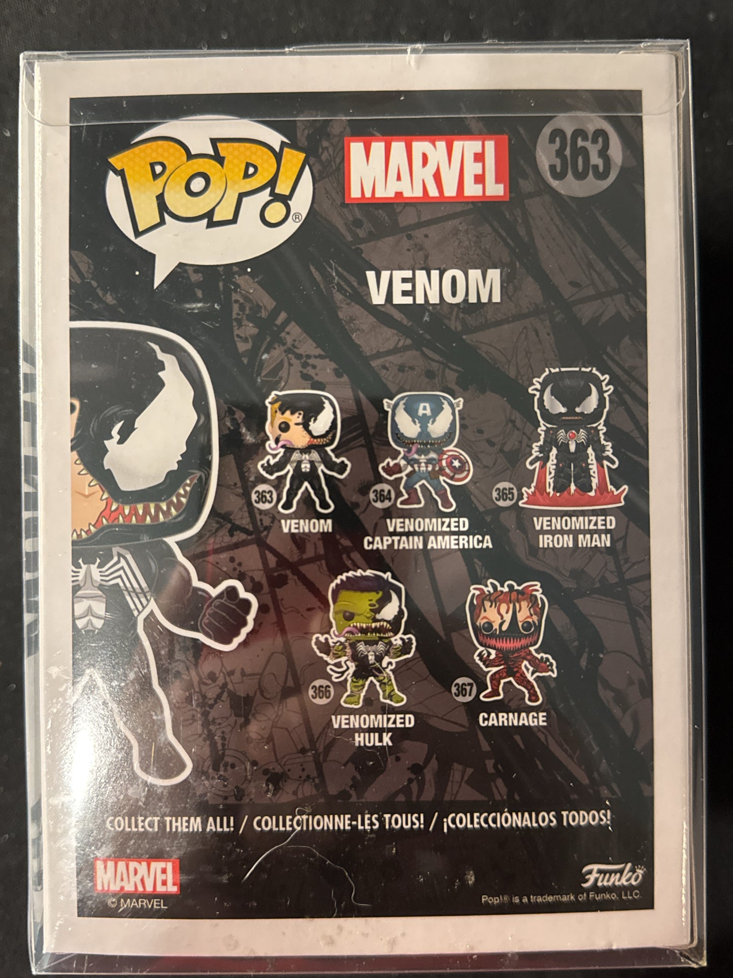 Funko Pop! Marvel Venom Bobble Head #363 New in Box with Soft Case