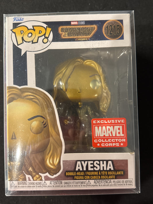 Funko Pop! Marvel Studios Guardians of the Galaxy Ayesha Bobble Head #1215 NIB w/ Soft Case