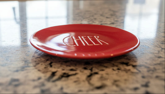 Rae Dunn Magenta Christmas Cheer 6" Saucer Plate Farmhouse Red New With Sticker