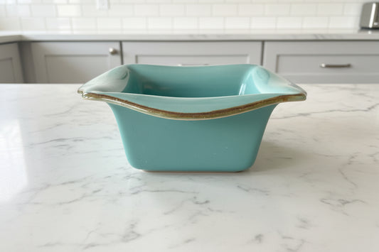 Southern Living At Home Tuscan Everyday Baker Square Baking Dish Turquoise Teal 9.5" Wide