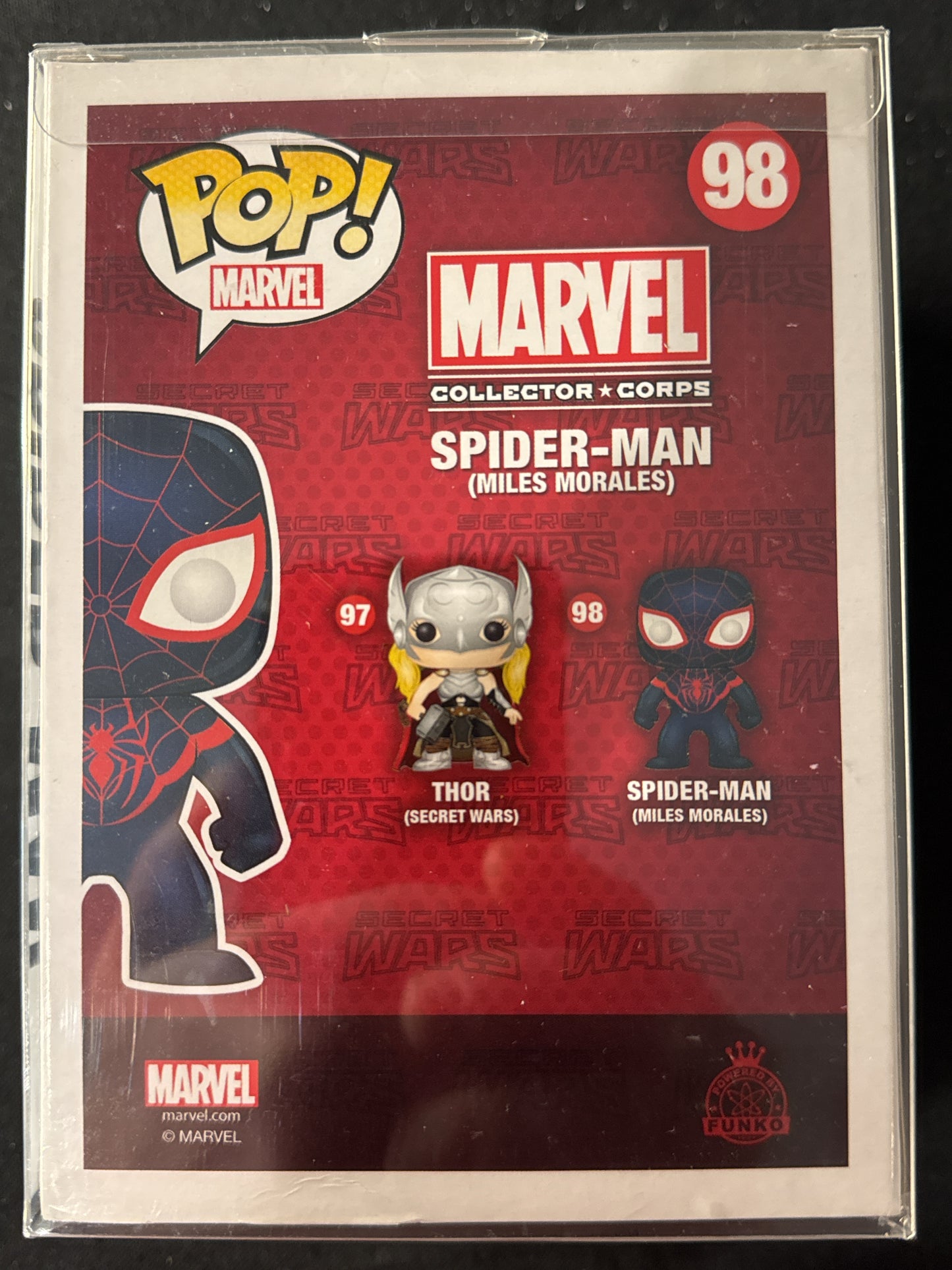 Funko Pop! Marvel Spider-Man Miles Morales Bobble Head #98 New in Box w/ Soft Case