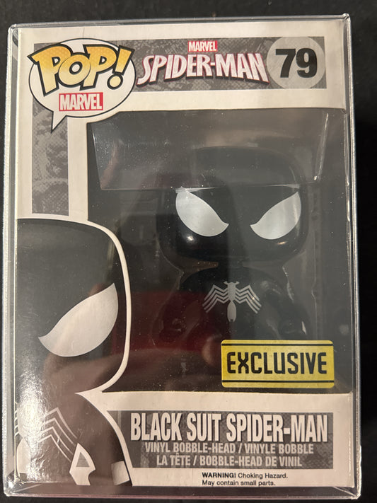Funko Pop! Marvel Spider-Man Black Suit Spider-Man #79 New in Box w/ Soft Case