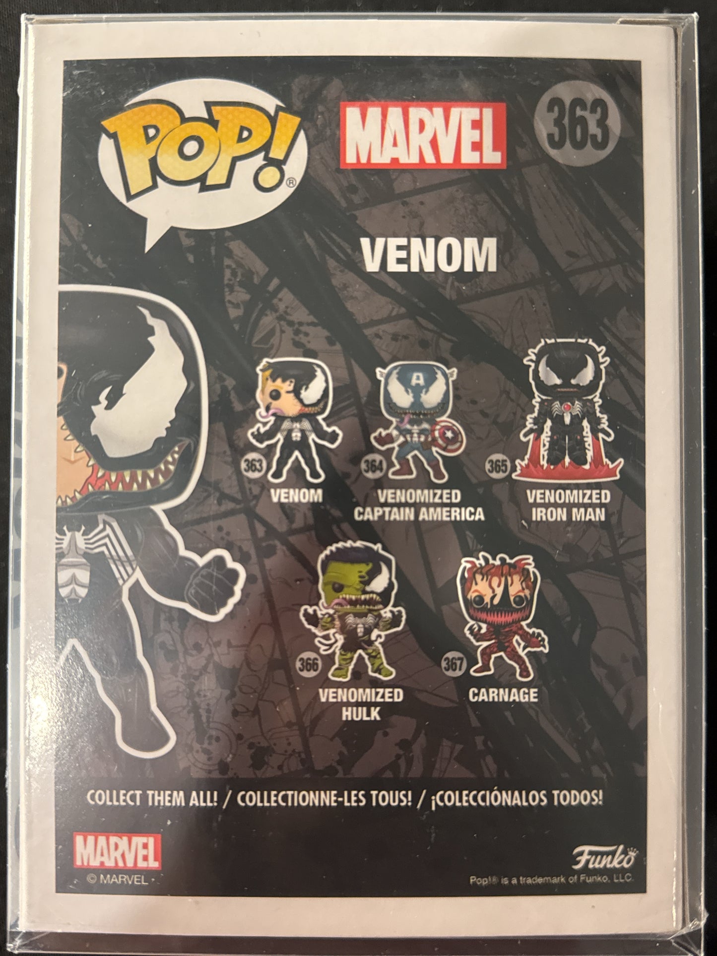 Funko Pop! Marvel Venom Bobble Head #363 New in Box with Soft Case
