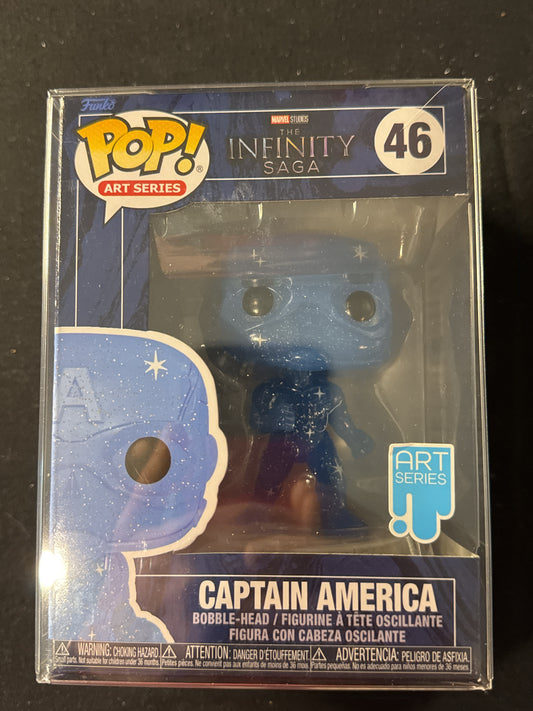 Funko Pop! Marvel The Infinity Saga #46 Captain America Bobble Head New in Box w/ Soft Case