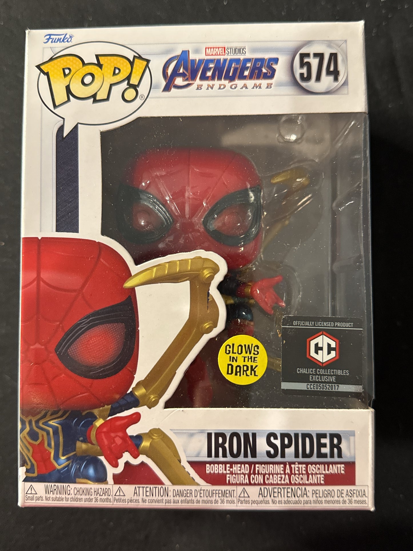 Funko Pop! Marvel Avengers Endgame Iron Spider Glows in Dark New in Box #574