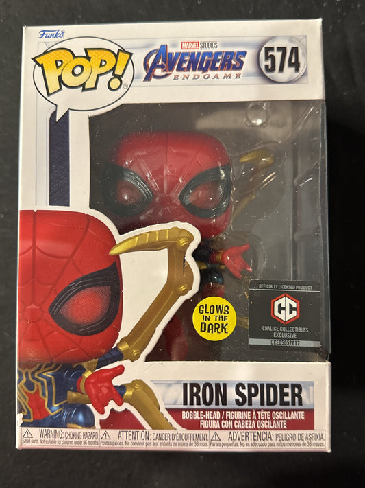 Funko Pop! Marvel Avengers Endgame Iron Spider Glows in Dark New in Box #574