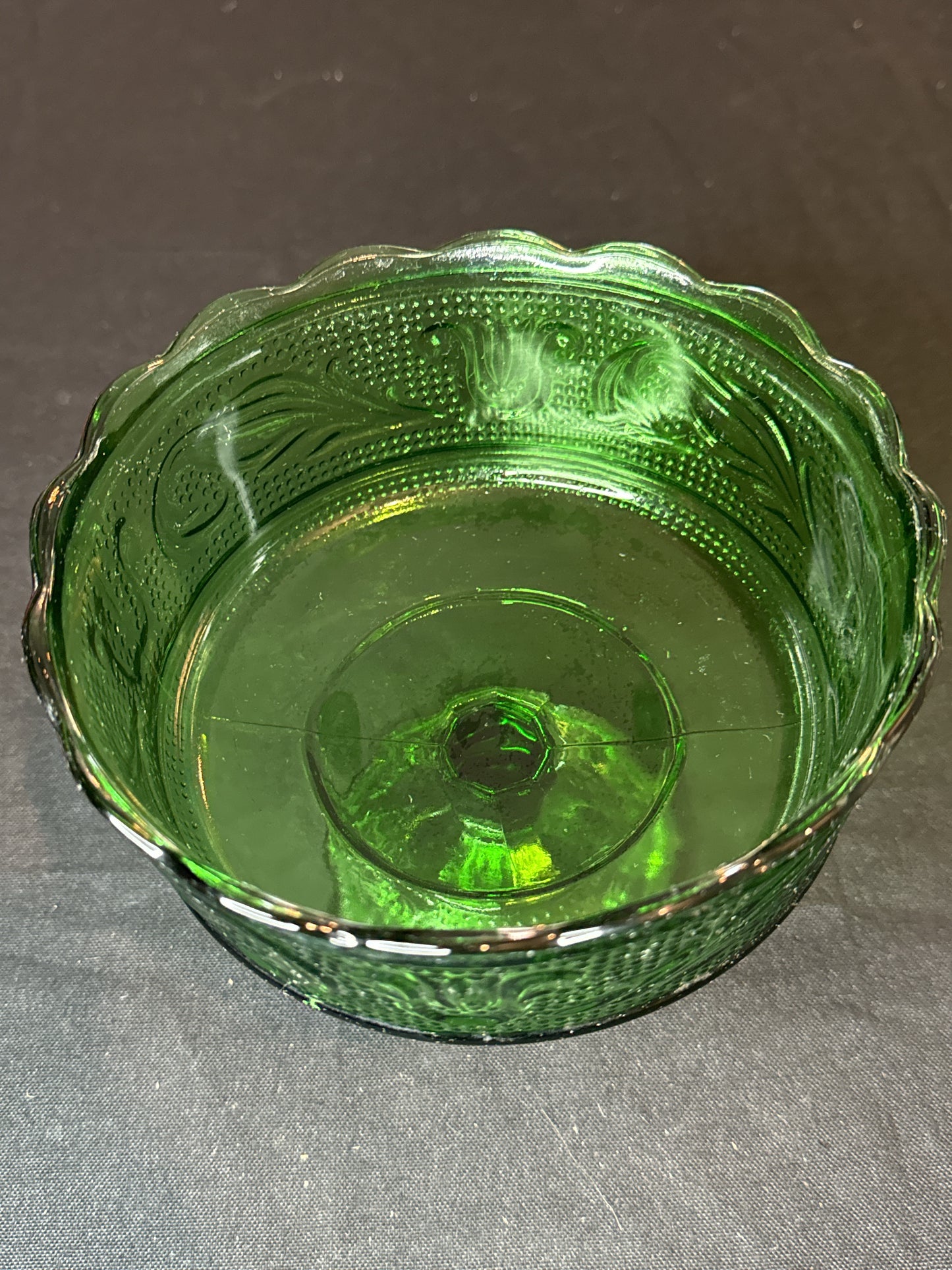 Vintage Green Glass Bowl Compote Pedestal Cleveland M6000 Candy Dish E.O. Brody 5.5" Tall