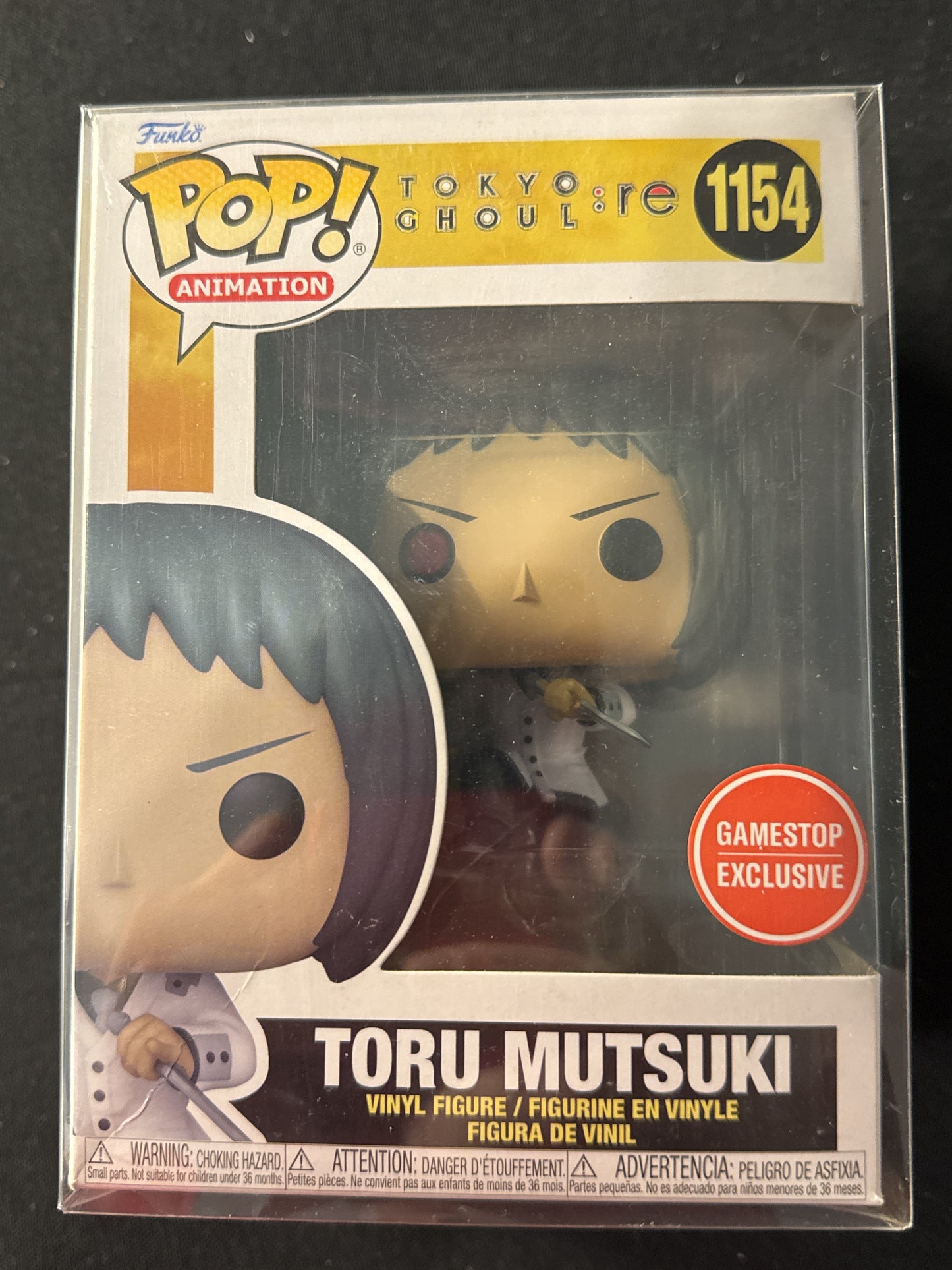 Funko Pop! Tokyo Ghoul #1154 Toru Mutsuki Vinyl Figure Gamestop Excl. NIB w/ Soft Case