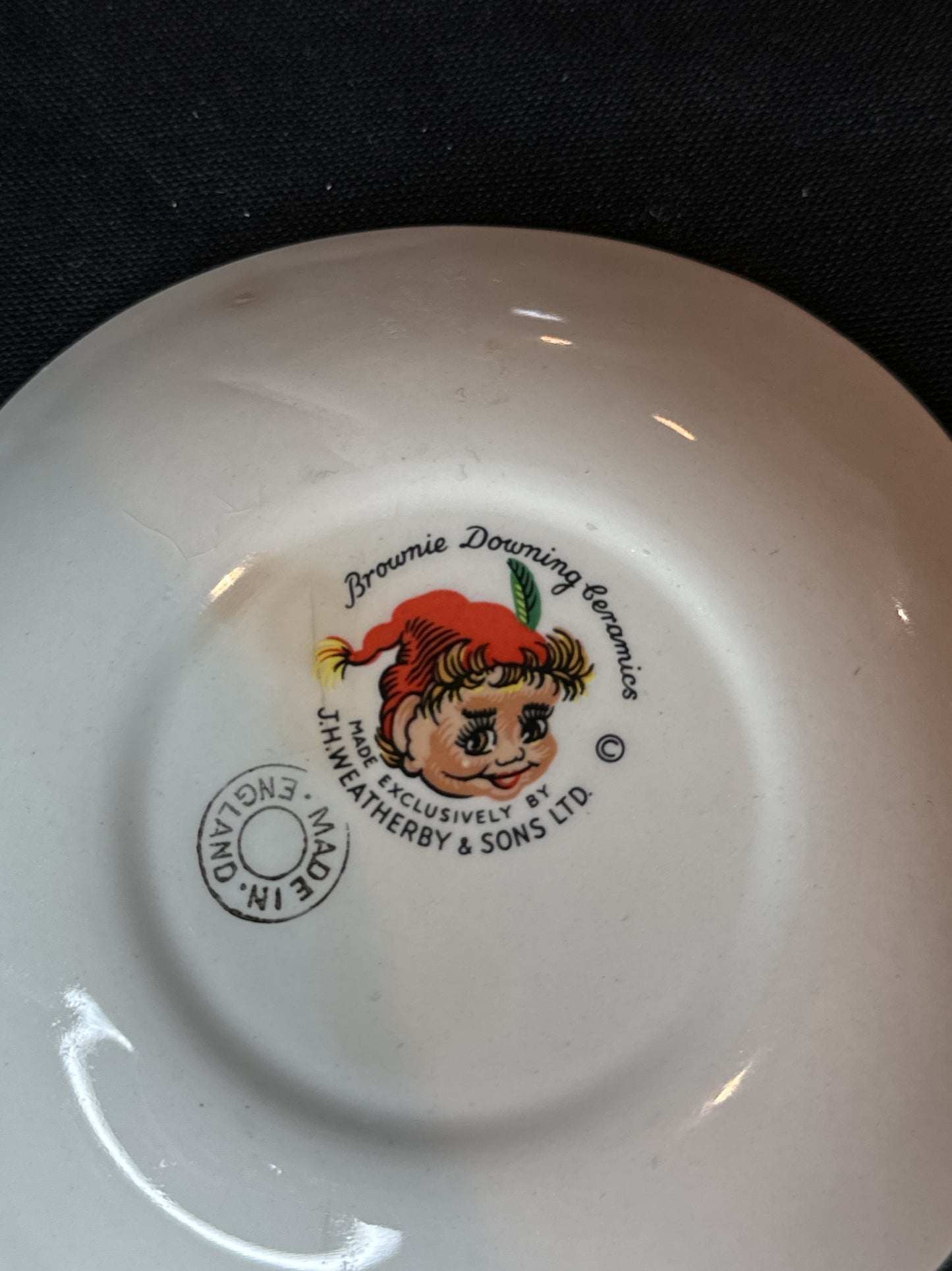 Vintage Brownie Downing Ceramic Plate J.H. Weatherby & Sons LTD. Cape Breton N.S.