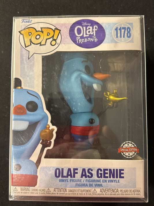 Funko Pop! Disney Olaf #1178 Olaf as Genie Vinyl Figure New in Box w/ Soft Case