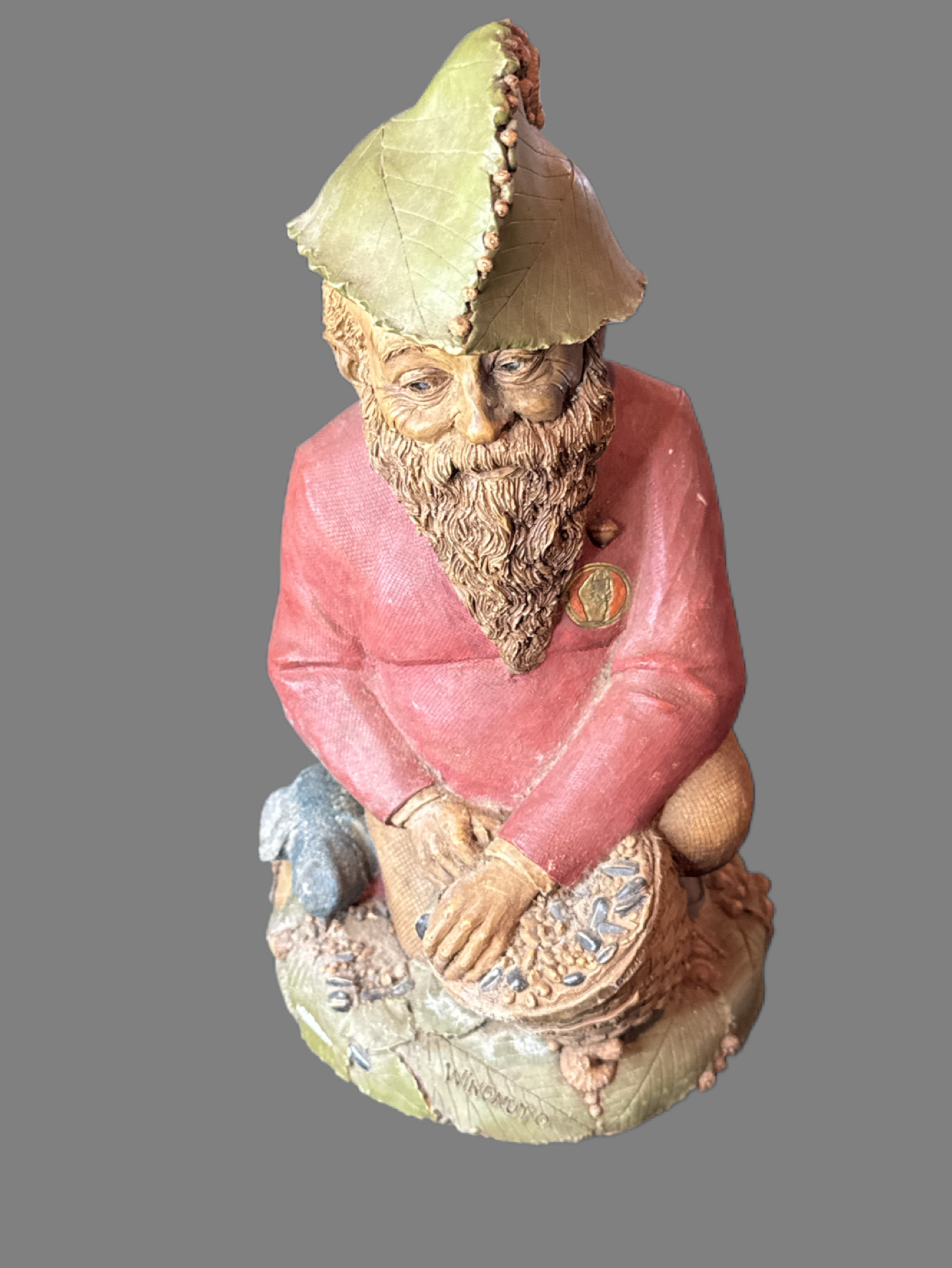 Green Thumb Gnomes Tom Clark Cairn Studios Wingnut Birdfeeder Heavy 11.25" Tall