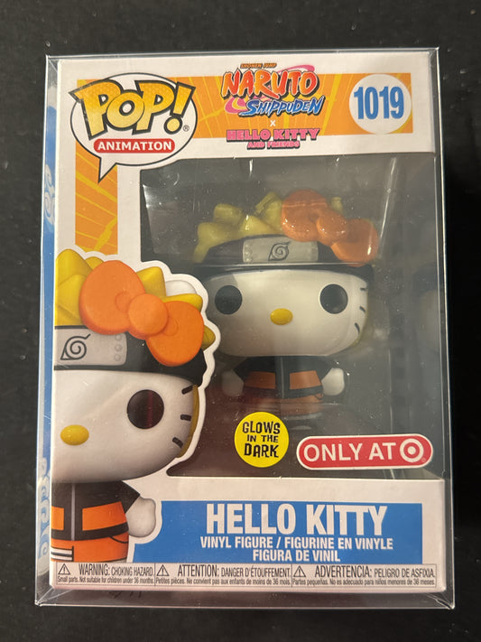 Funko Pop! Naruto Shippuden Hello Kitty #1019 Vinyl Figure Glows in Dark NIB Soft Case