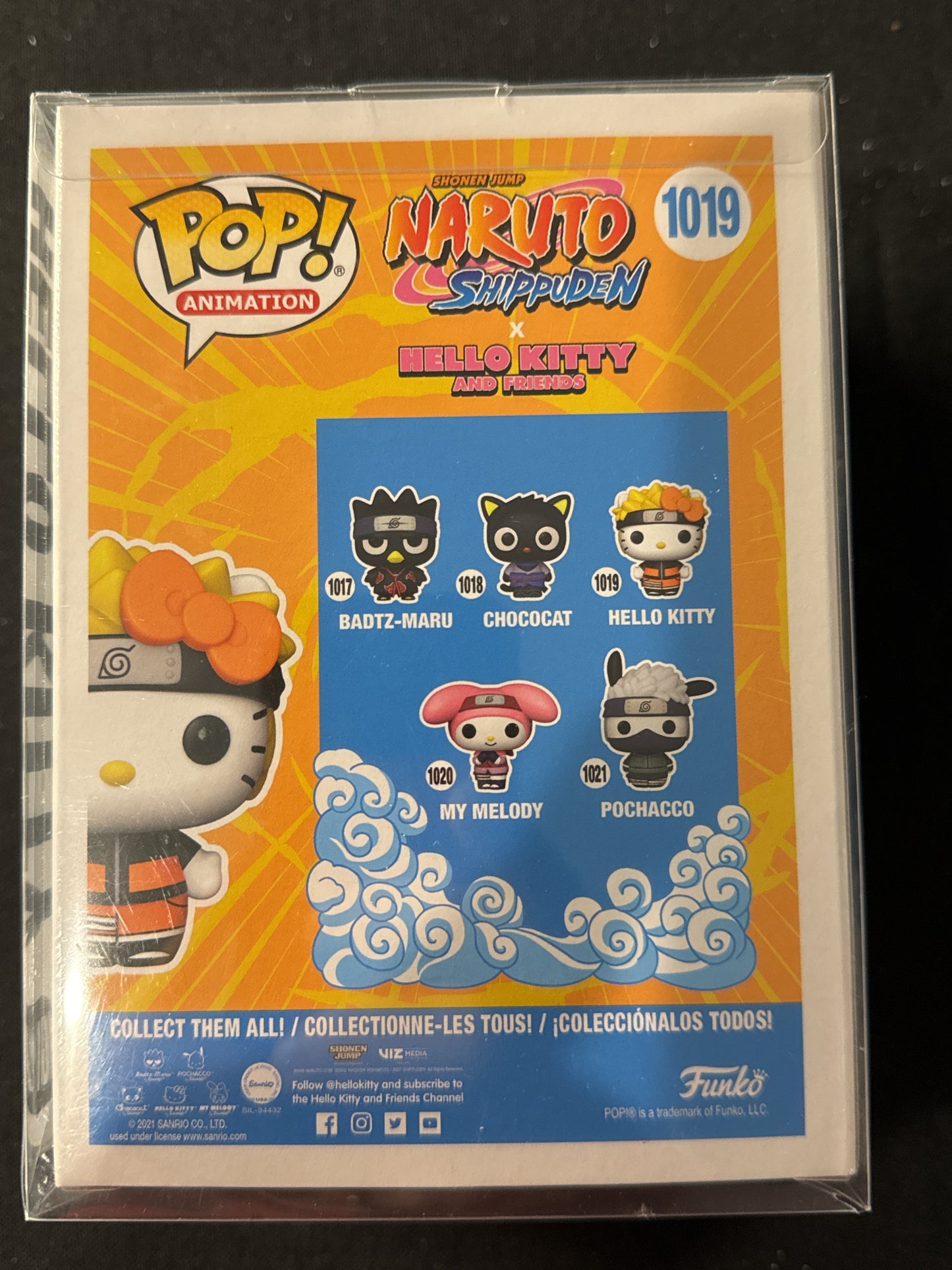 Funko Pop! Naruto Shippuden Hello Kitty #1019 Vinyl Figure Glows in Dark NIB Soft Case