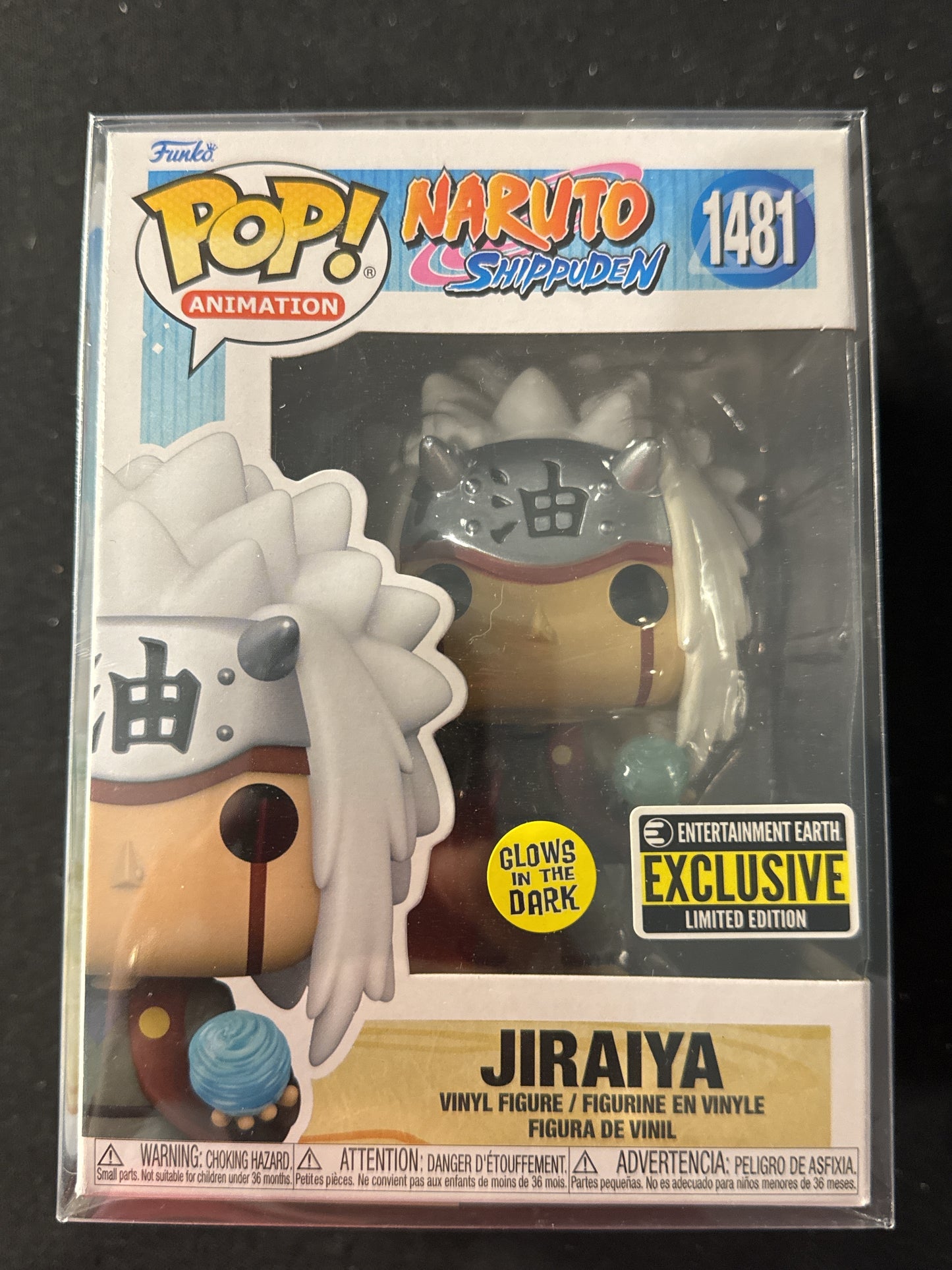 Funko Pop! Naruto Shippuden #1481 Jiraiya Vinyl Figure Glows in Dark New in Box Soft Case
