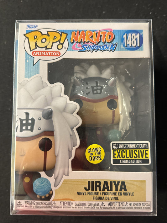 Funko Pop! Naruto Shippuden #1481 Jiraiya Vinyl Figure Glows in Dark New in Box Soft Case