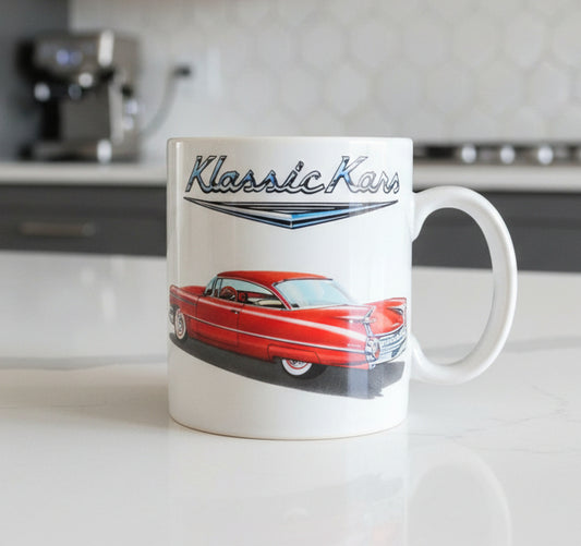 Vintage Klassic Kars Coffee Mug Cup 1959 Cadillac El Dorado 3.75" Tall