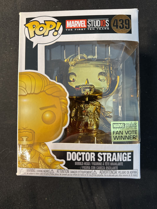 Funko Pop! Marvel Studios #439 Doctor Strange Bobble Head Gold Colored New in Box