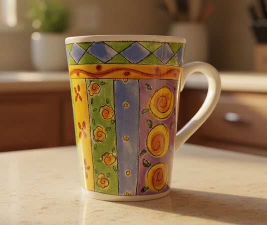 Sango Sweet Shoppe Coffee Cup Mug Applesauce Variation 4 3/8" Tall 3026