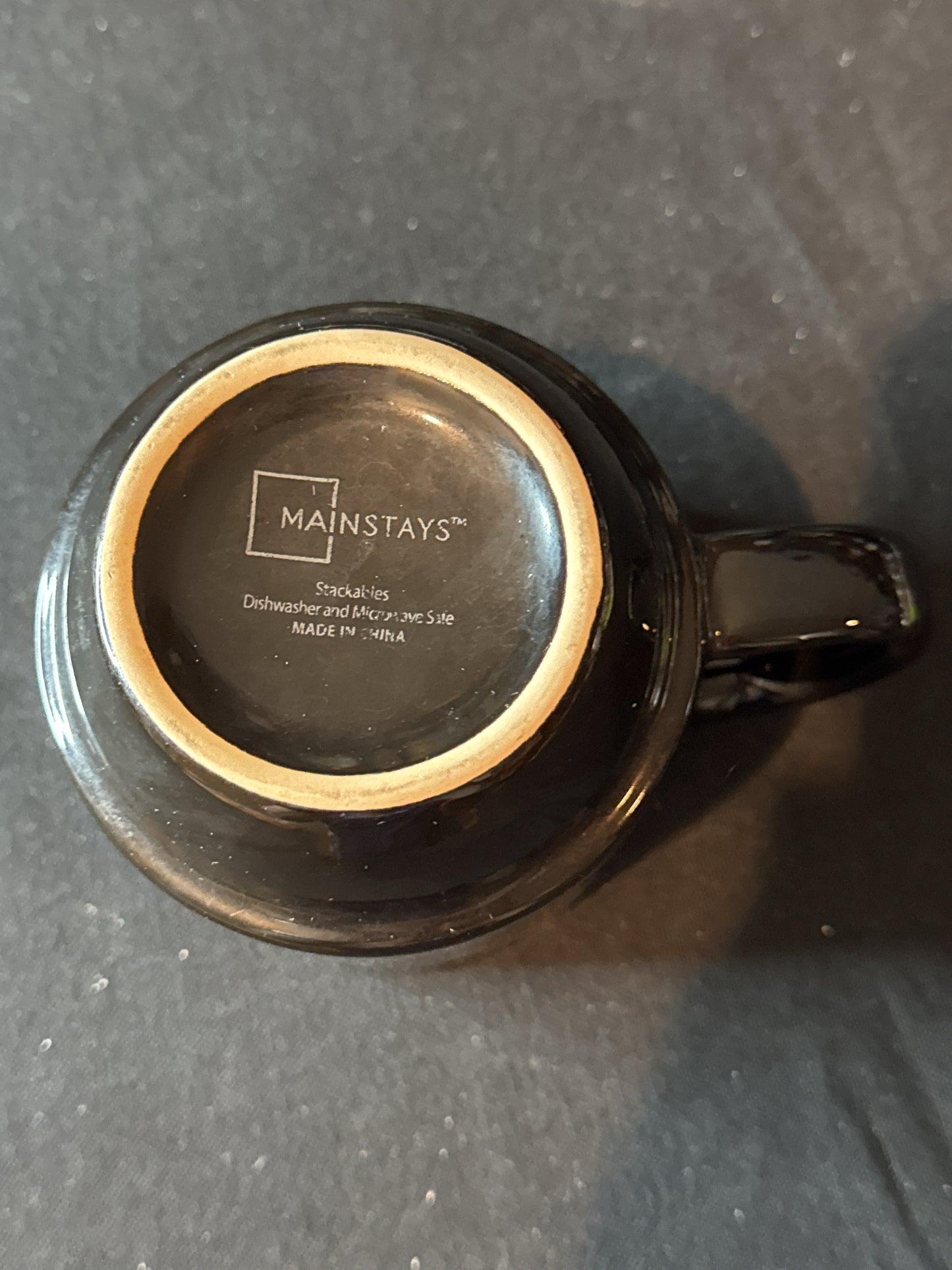Black Mainstays Coffee Cup Mug 4 1/8" Tall Stackable