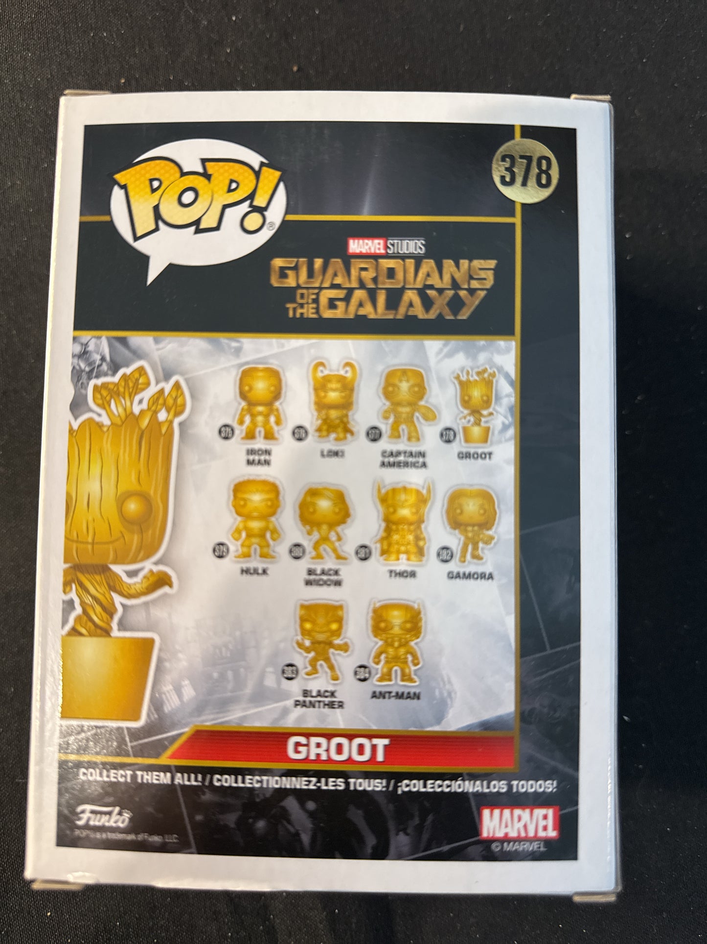 Funko Pop! Marvel Studios #378 Groot Bobble Head Gold New in Box