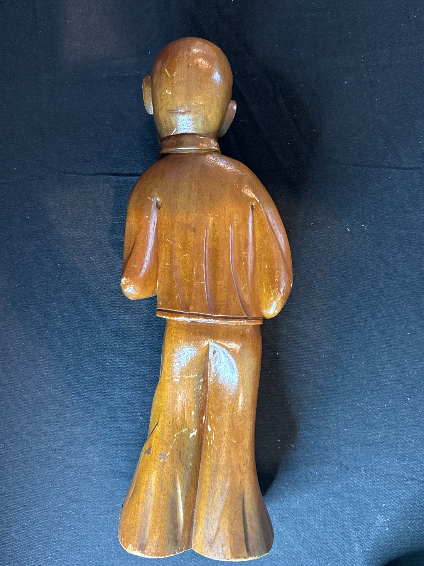 16" S. C. Vizcarra Wood Sculpture Boy with Accordion