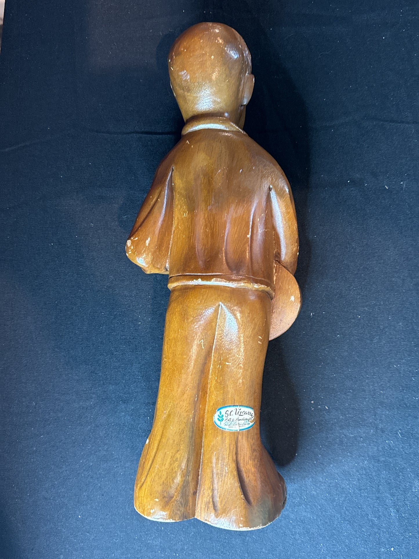 16" S. C. Vizcarra Wood Sculpture Boy with Guitar