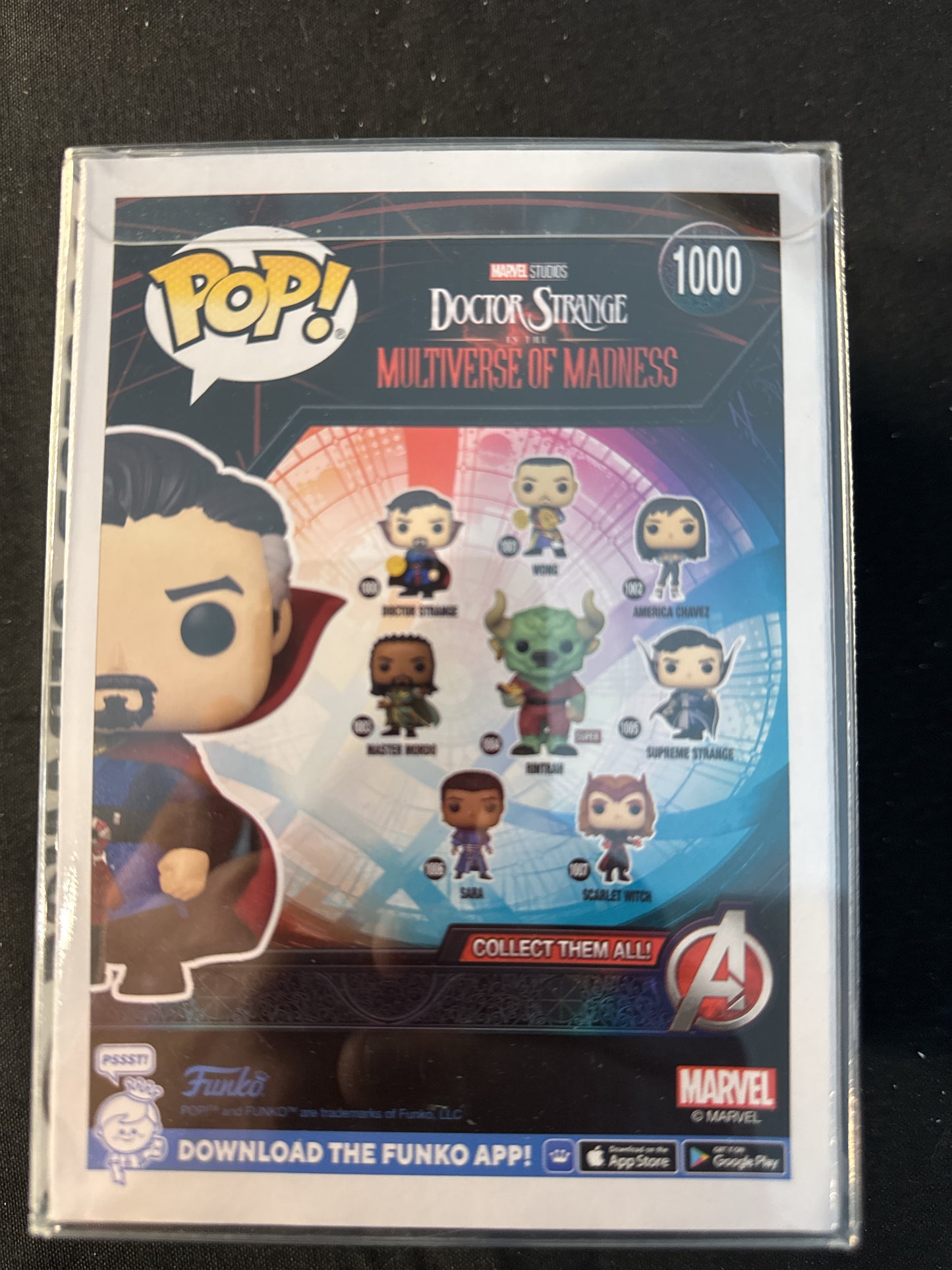 Funko Pop! Marvel Doctor Strange Multiverse of Madness Bobble Head #1000 NIB Soft Case