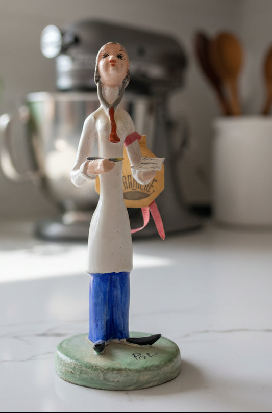 Ceramiche Signed Poli Female Nurse Doctor Figurine COA TAG Italy 72-116 Stamp 8.25" Tall