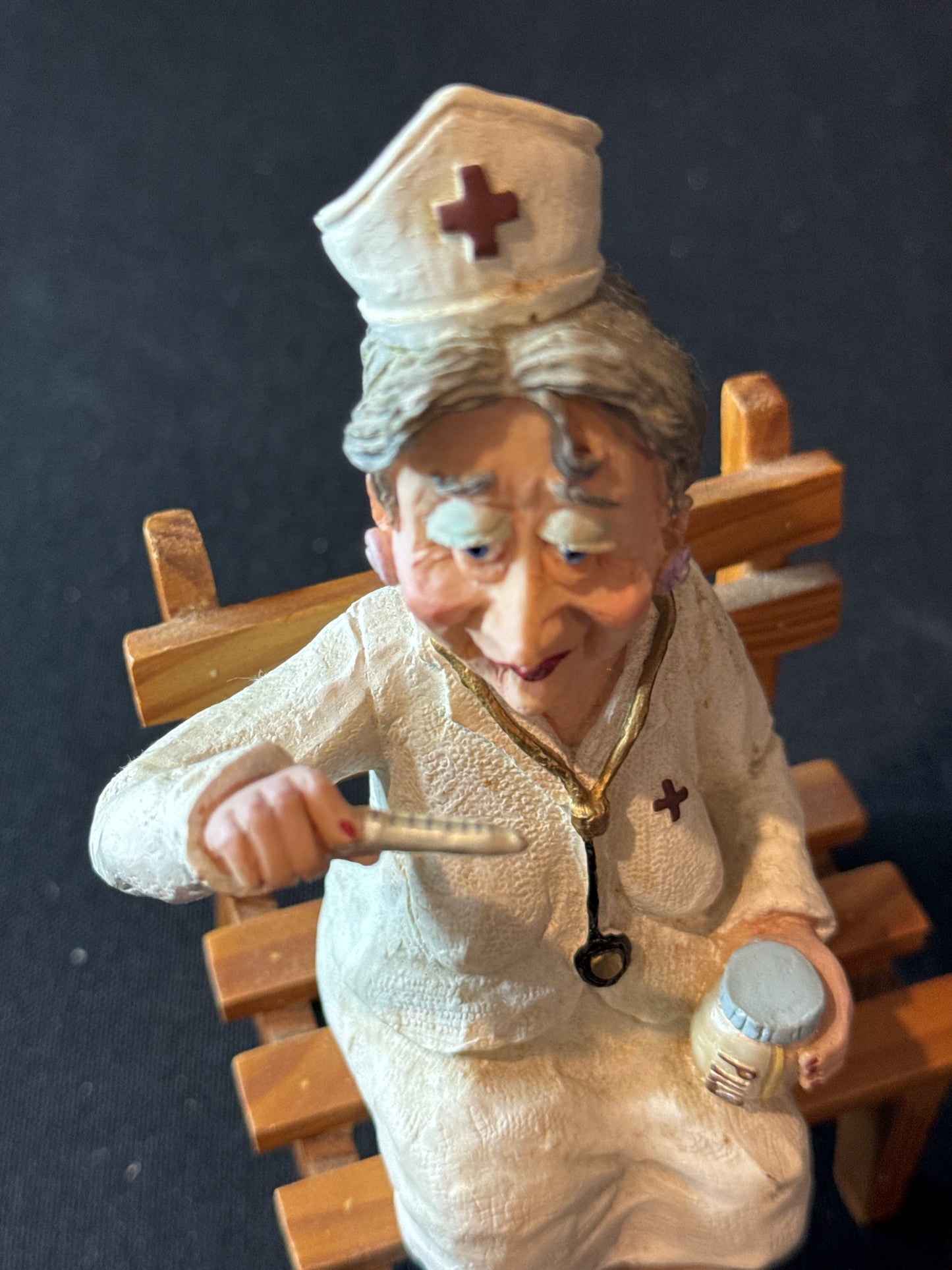 Vintage Russ: Gimmee A Break, Nurse Figurine - Sue Lynn by Doug Harris 6.5" Tall Repaired