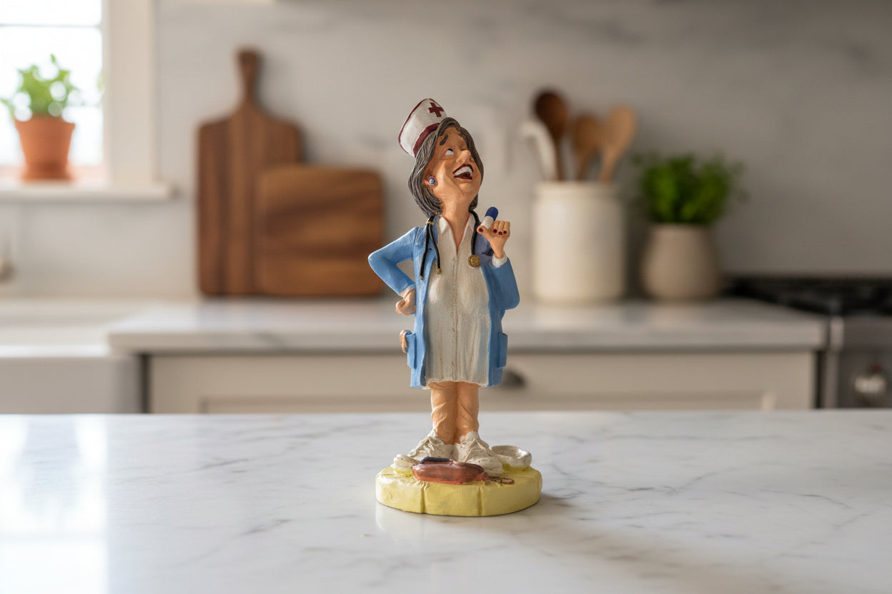 Vintage Russ: Feeling No Pain 13185, Nurse Figurine - by Doug Harris 7.5" Tall
