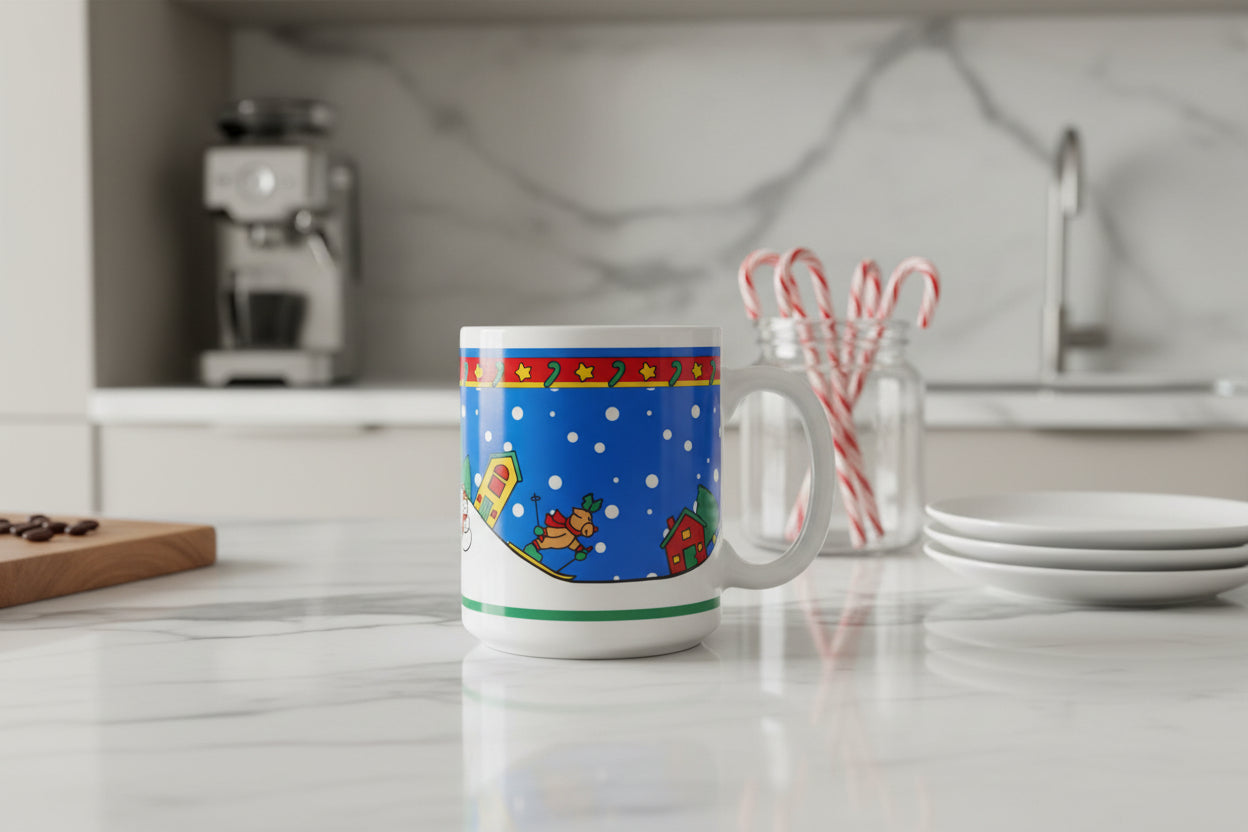 Christmas Mug Celebrate The Season Merry Christmas Coffee Mug Cup 3 7/8" Tall