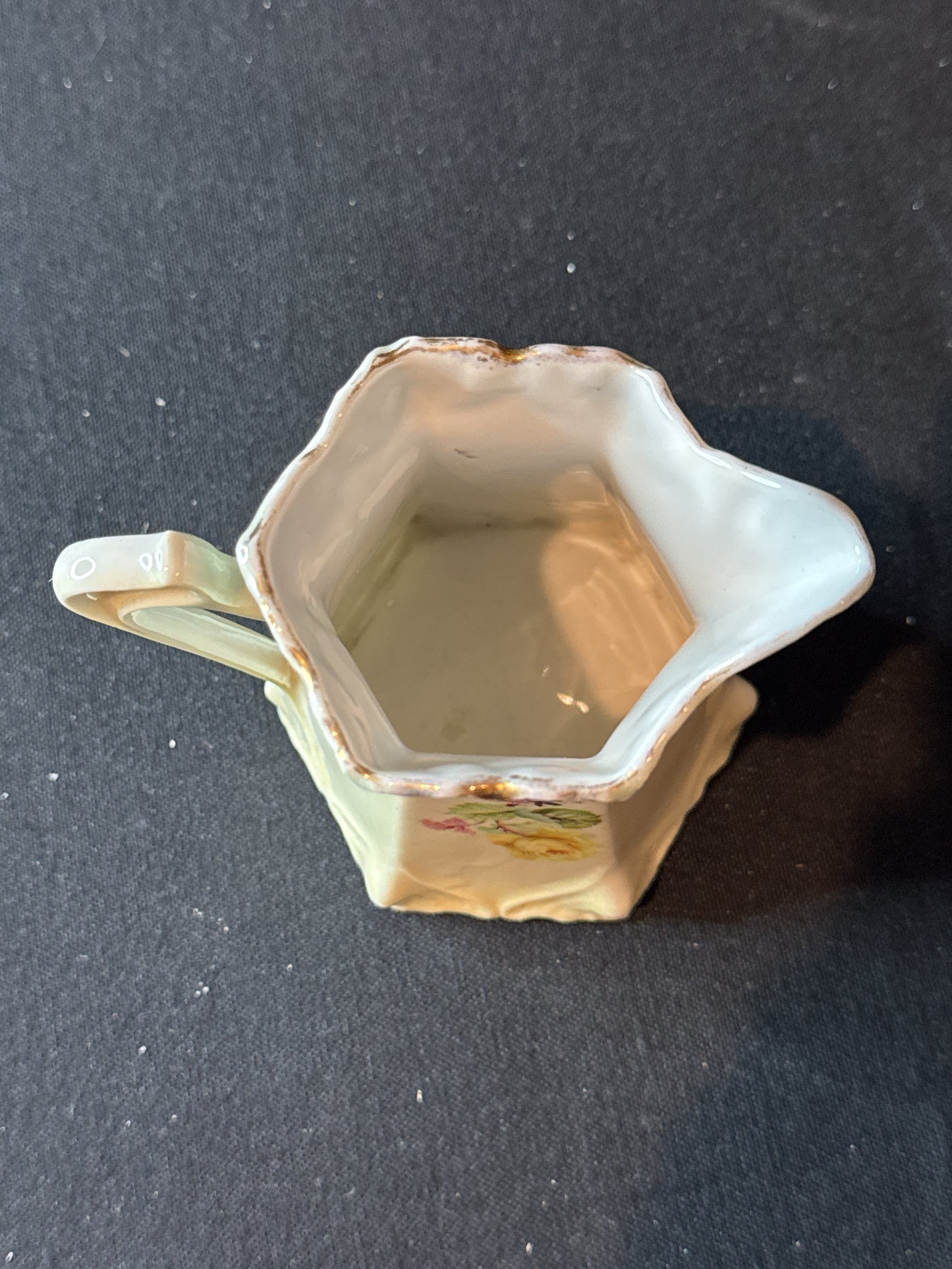 Vintage Germany Hand Painted Rose Glazed 4" Tall Pitcher