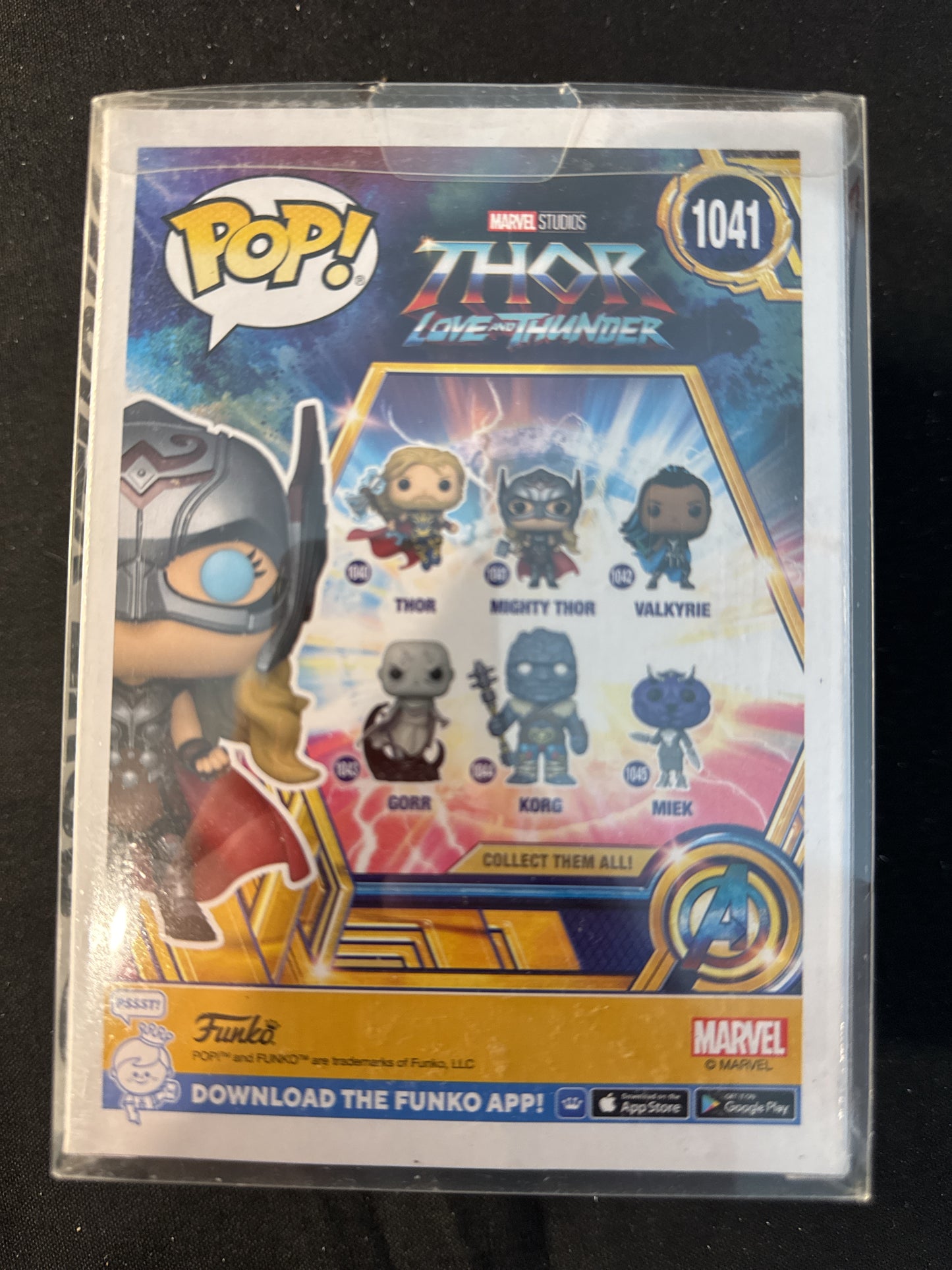 Funko Pop! Marvel Thor Love & Thunder Mighty Thor #1041 Glows in Dark NIB Soft Case