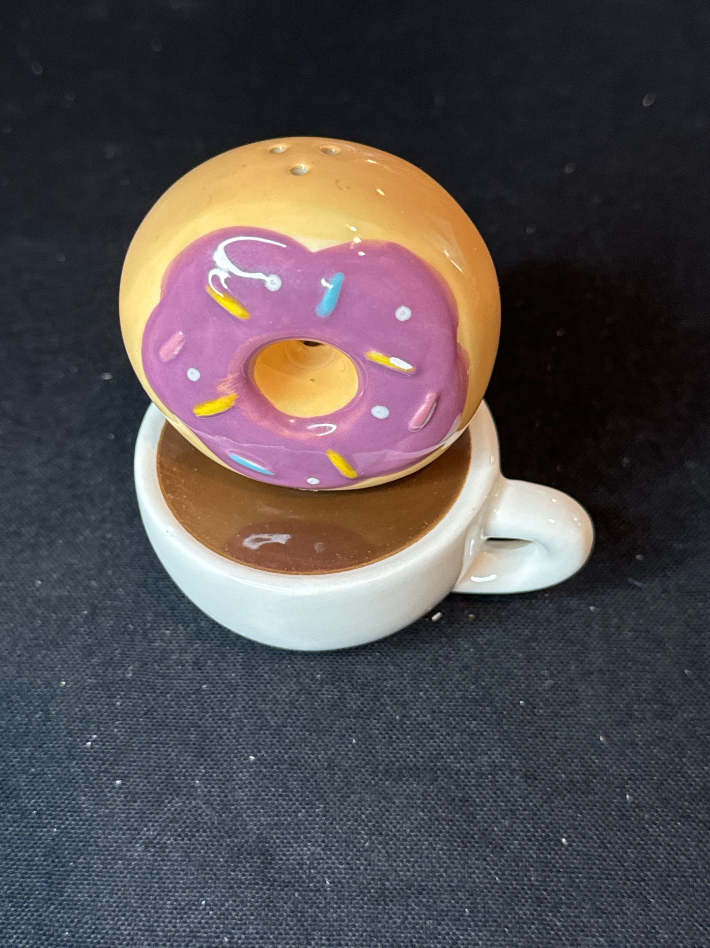 Donut and Coffee Salt & Pepper Shakers 2.5" and 1.5" Tall New Inventory