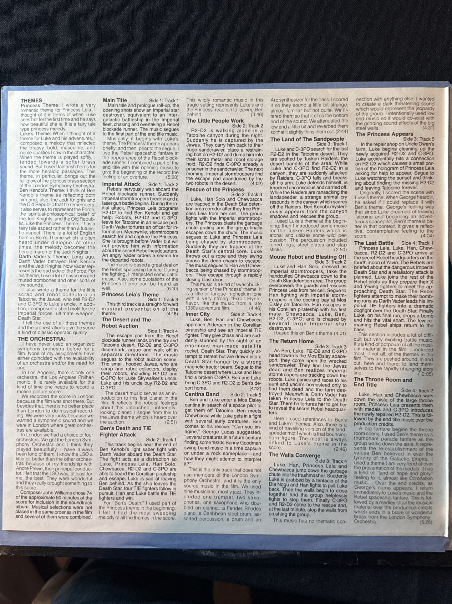 Star Wars Original Soundtrack Vinyl LP Double Album 2T-541 Excellent Condition No Poster