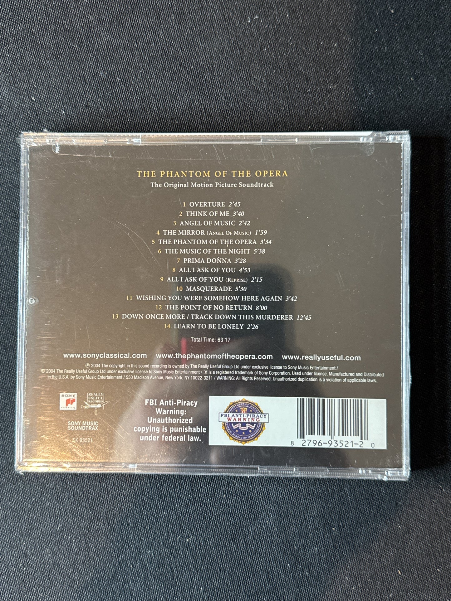 The Phantom of the Opera Original Motion Picture Soundtrack CD Sealed in Plastic