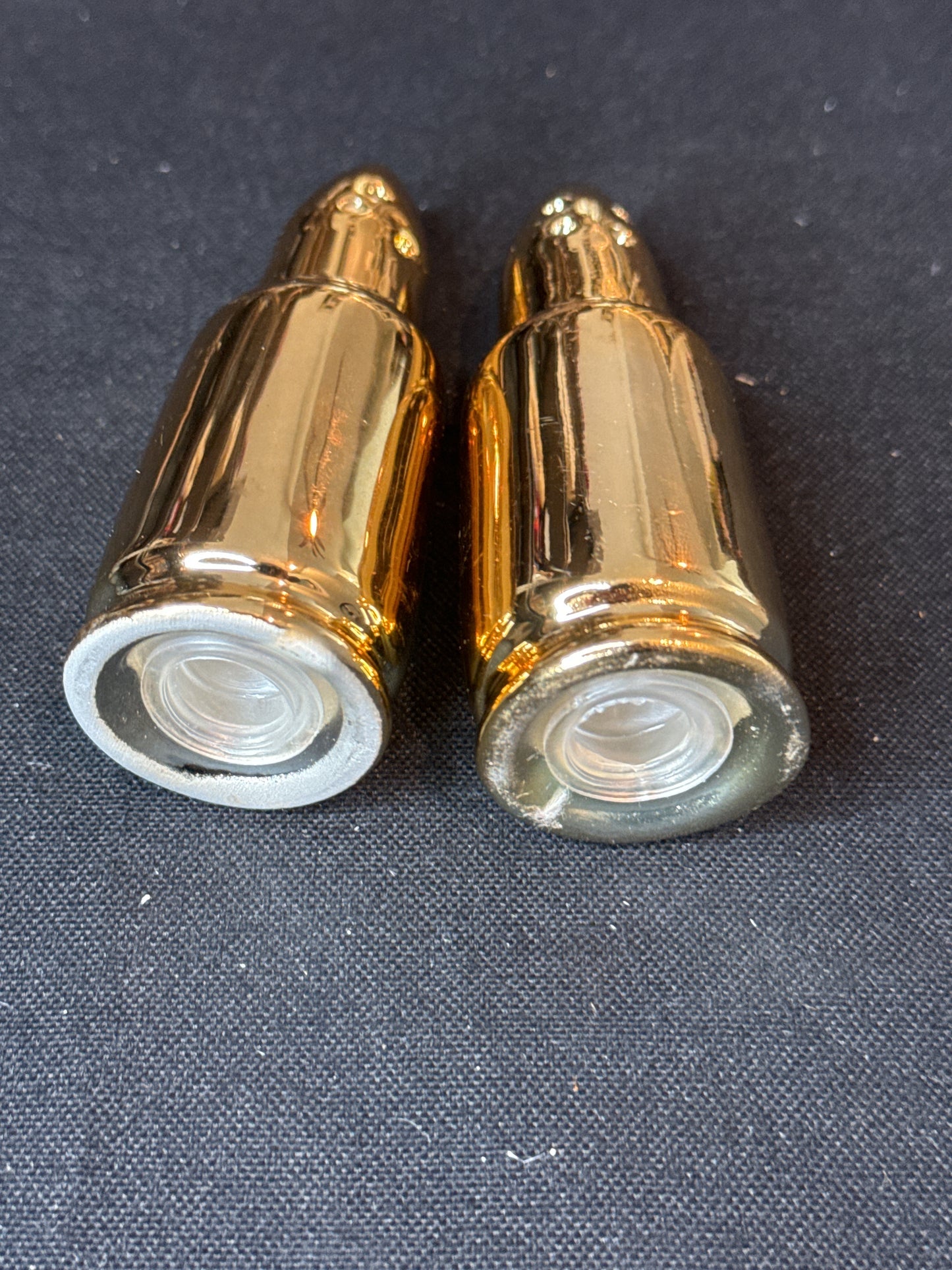 Bullets 3.75" Tall Salt & Pepper Shakers New Metal Feel