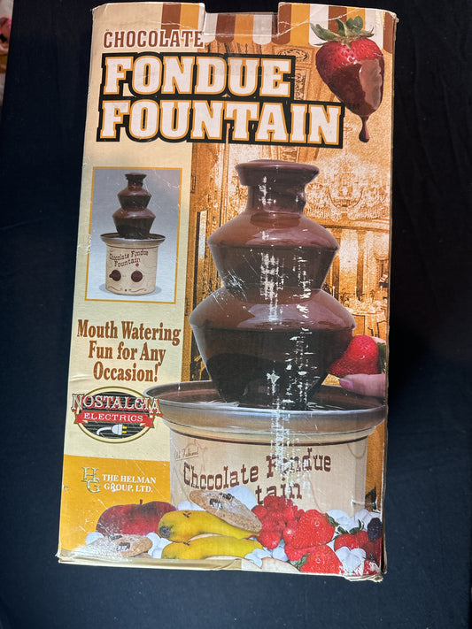 Nice Old Fashioned Chocolate Fondue Fountain Stainless Steel Heated Bowl