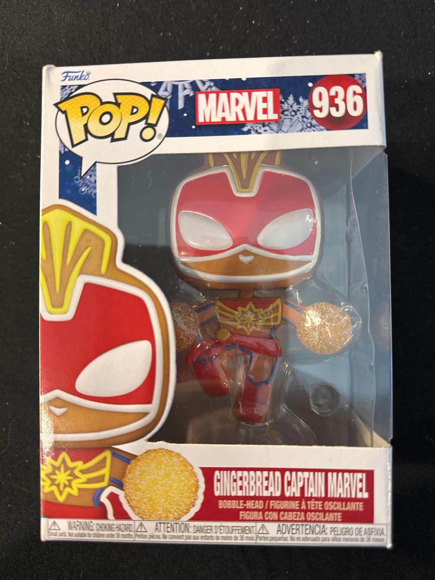 Funko Pop! Marvel #936 Gingerbread Captain Marvel Bobble Head New in Box